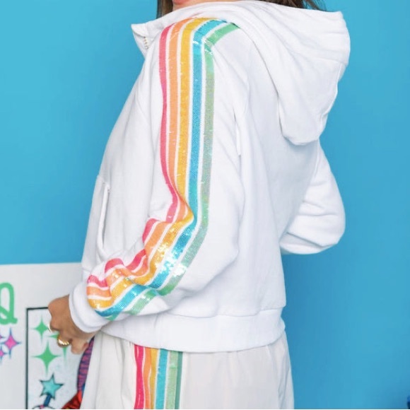 Queen of Sparkles Rainbow Half Zip Hoodie – Size XS - Picture 2 of 8